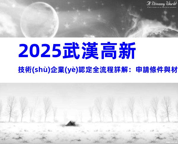 2025武漢高新技術(shù)企業(yè)認定全流程詳解：申請條件與材料清單一覽